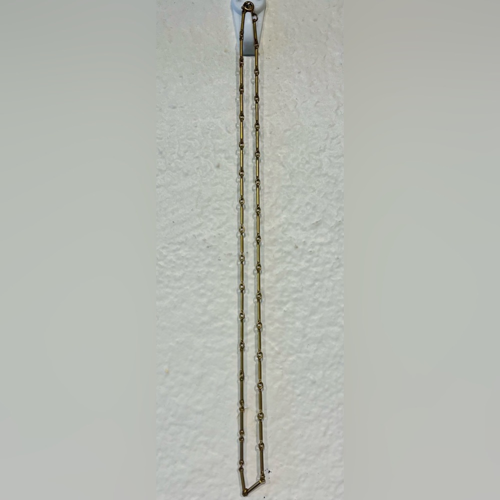 Vintage Gold-Tone Bar Chain Link Necklace